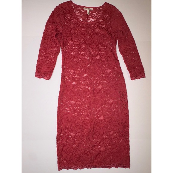Jessica Simpson Dresses & Skirts - Jessica Simpson Maternity Lace Sheath Dress Long Sleeve Red Size S